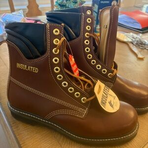 Insulated Brown Work Boots